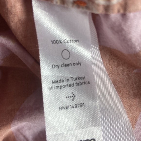 Warm Sierra Floral Pink Tiered Midi Dress Ruffle Trim Cotton Poplin Sz 1 - Picture 7 of 7